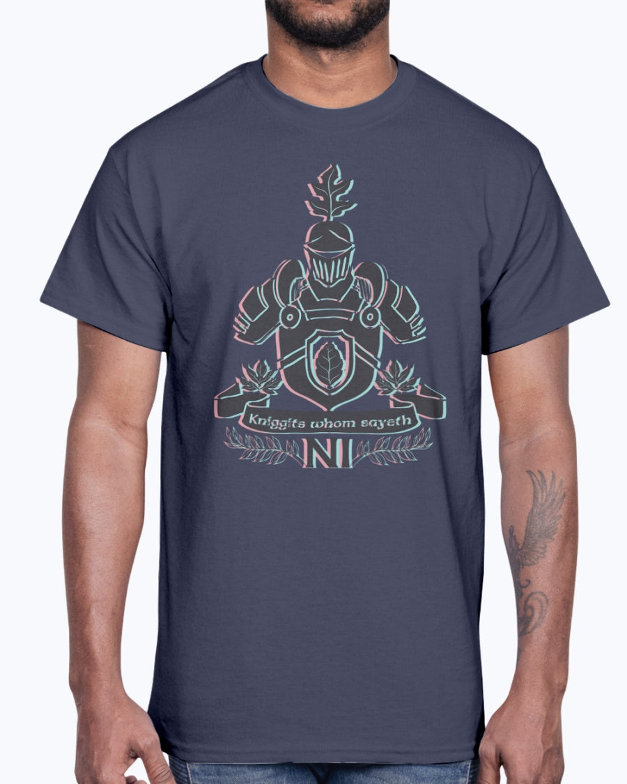 Men's Gildan Ultra Cotton T-Shirt 12 Dark colors. Kniggits from sayeth, design-925