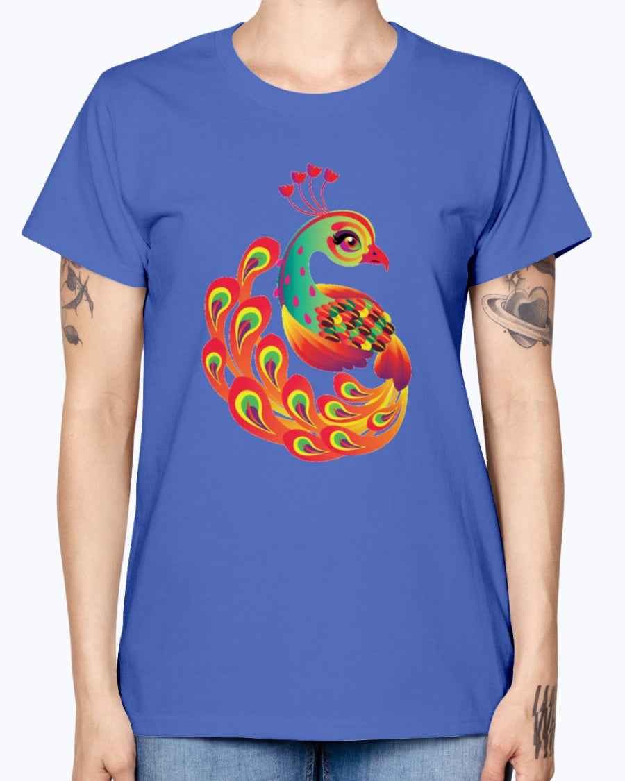 Gildan Ladies Missy T-Shirt 16 colors  Peacock new design