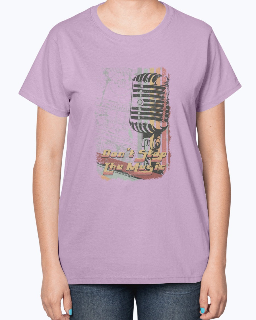 Gildan 2000L Ultra Cotton Ladies T-Shirt 14 colors Light   Don"t  stop the music,  design-353