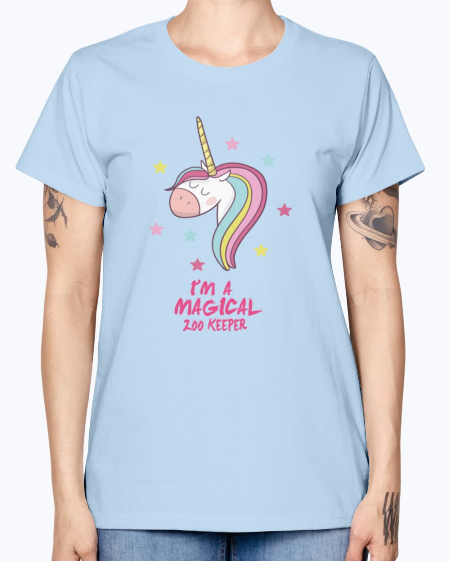 Gildan Ladies Missy T-Shirt 16 colors . Im a magical zoo keeper