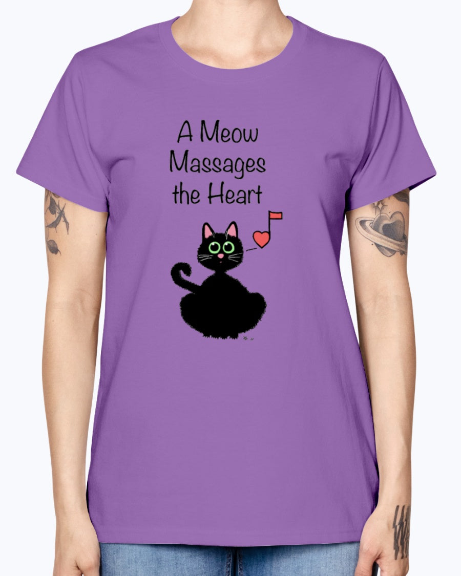 Gildan Ladies Missy T-Shirt    A Meow Massages the Heart