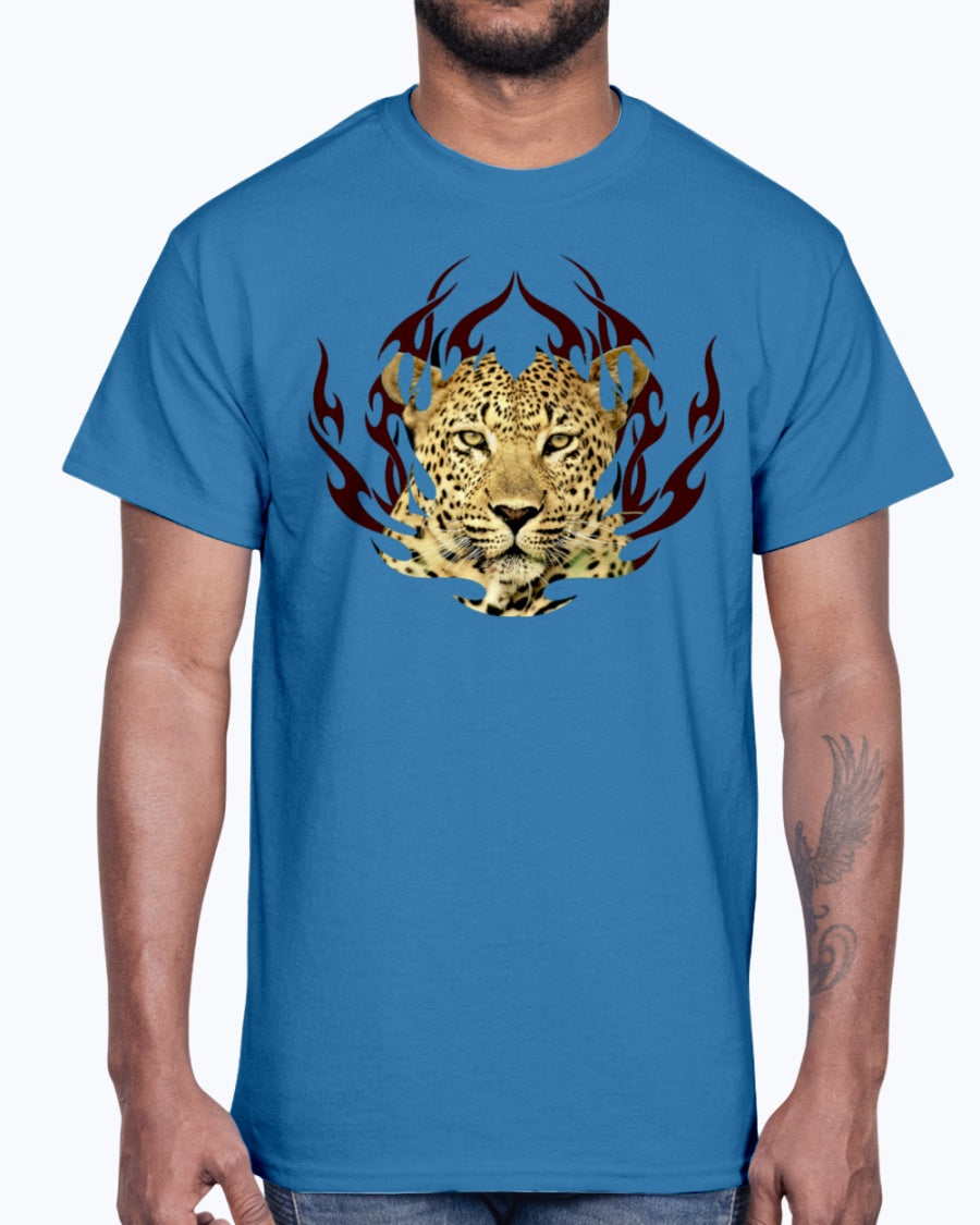 Men's Gildan Ultra Cotton T-Shirt 12 Dark colors.  Leopard