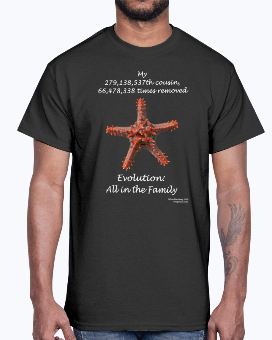 Men's Gildan Ultra Cotton T-Shirt . Evolution cousin men's black tee