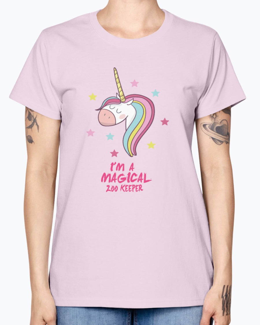 Gildan Ladies Missy T-Shirt 16 colors . Im a magical zoo keeper