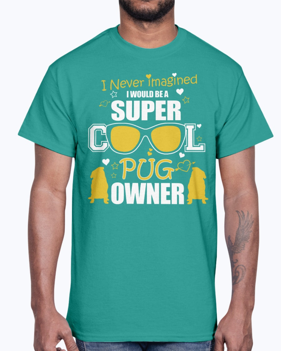 Men's Gildan Ultra Cotton T-Shirt   Super cool pug owner