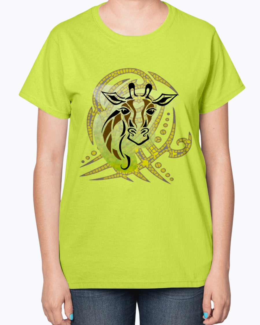 Gildan 2000L Ultra Cotton Ladies T-Shirt 14 colors Light   Giraffe with design
