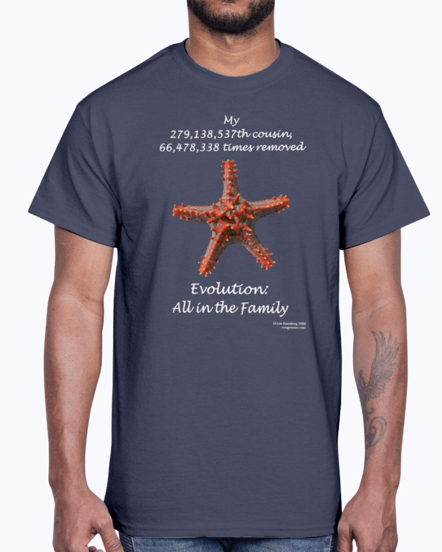 Men's Gildan Ultra Cotton T-Shirt . Evolution cousin men's black tee
