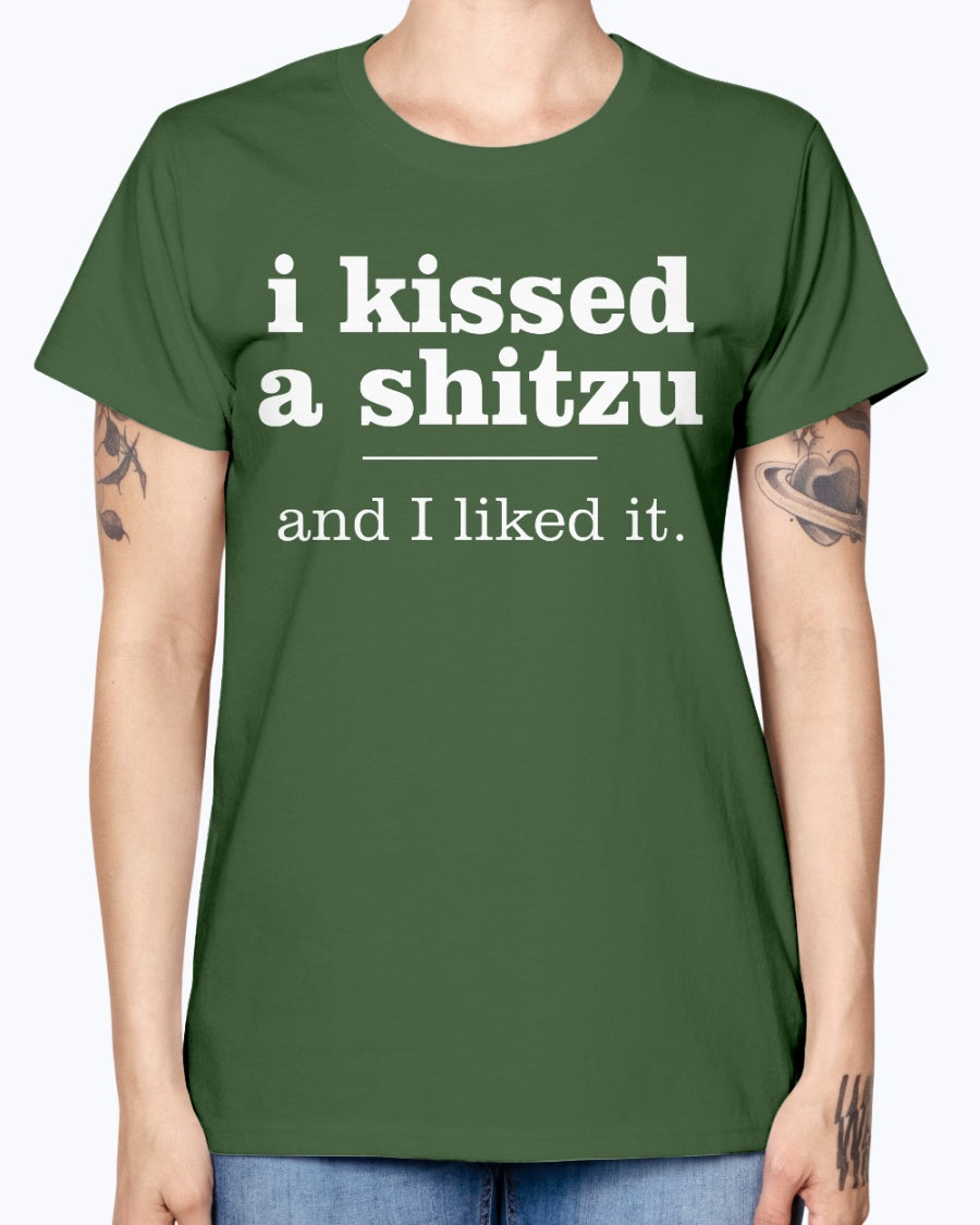 Gildan Ladies Missy T-Shirt  I kissed a shitzu