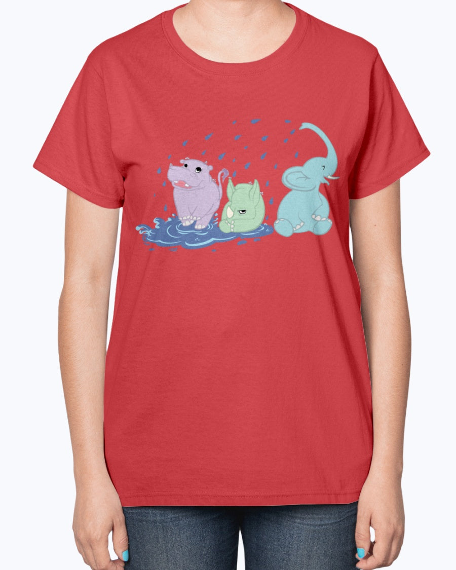 Gildan 2000L Ultra Cotton Ladies T-Shirt 13 colors Dark.  Puddle Pachyderms