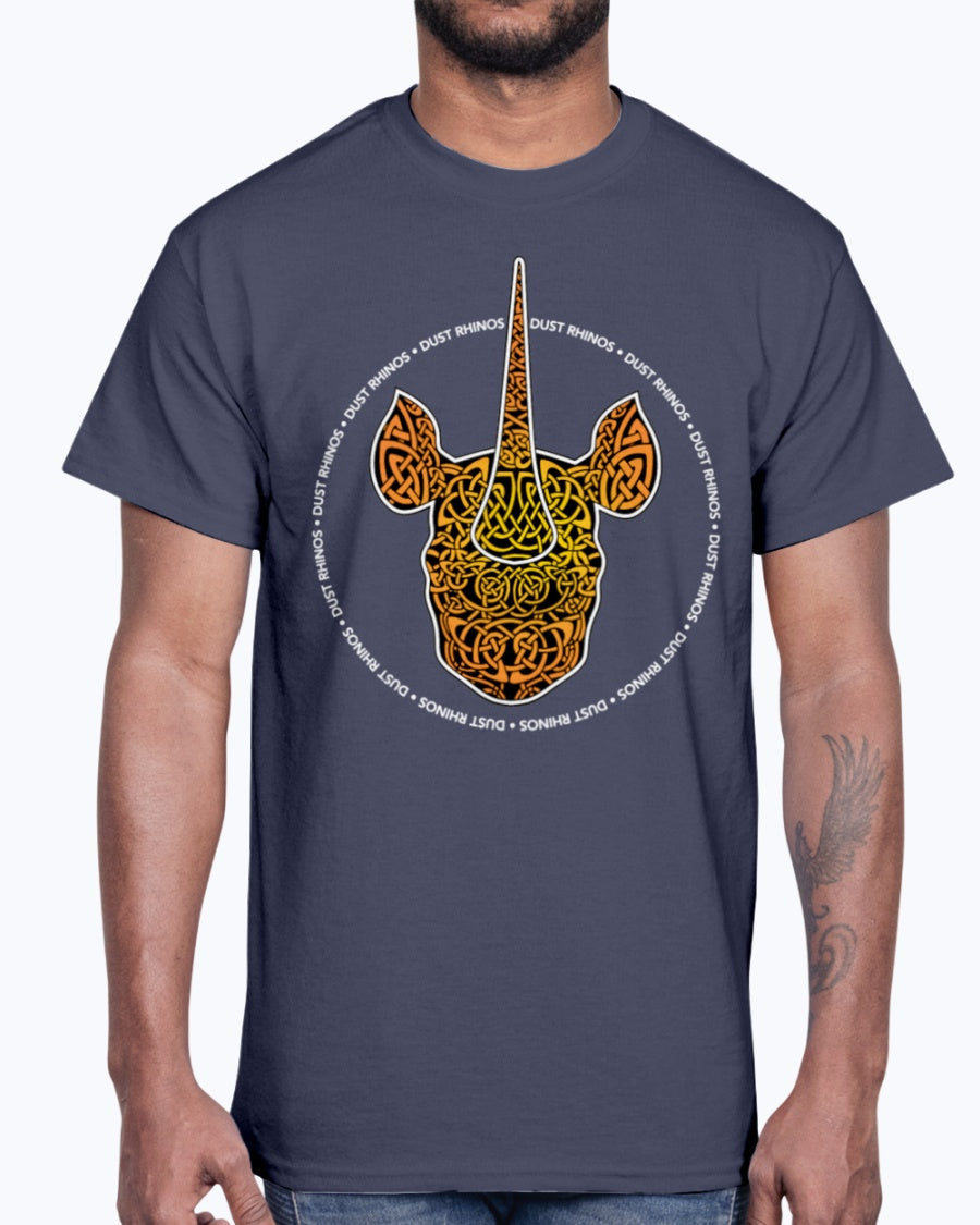 G2000 Unisex Ultra Cotton T-Shirt 12 Colors.  Dust Rhinos Orange Knotwork