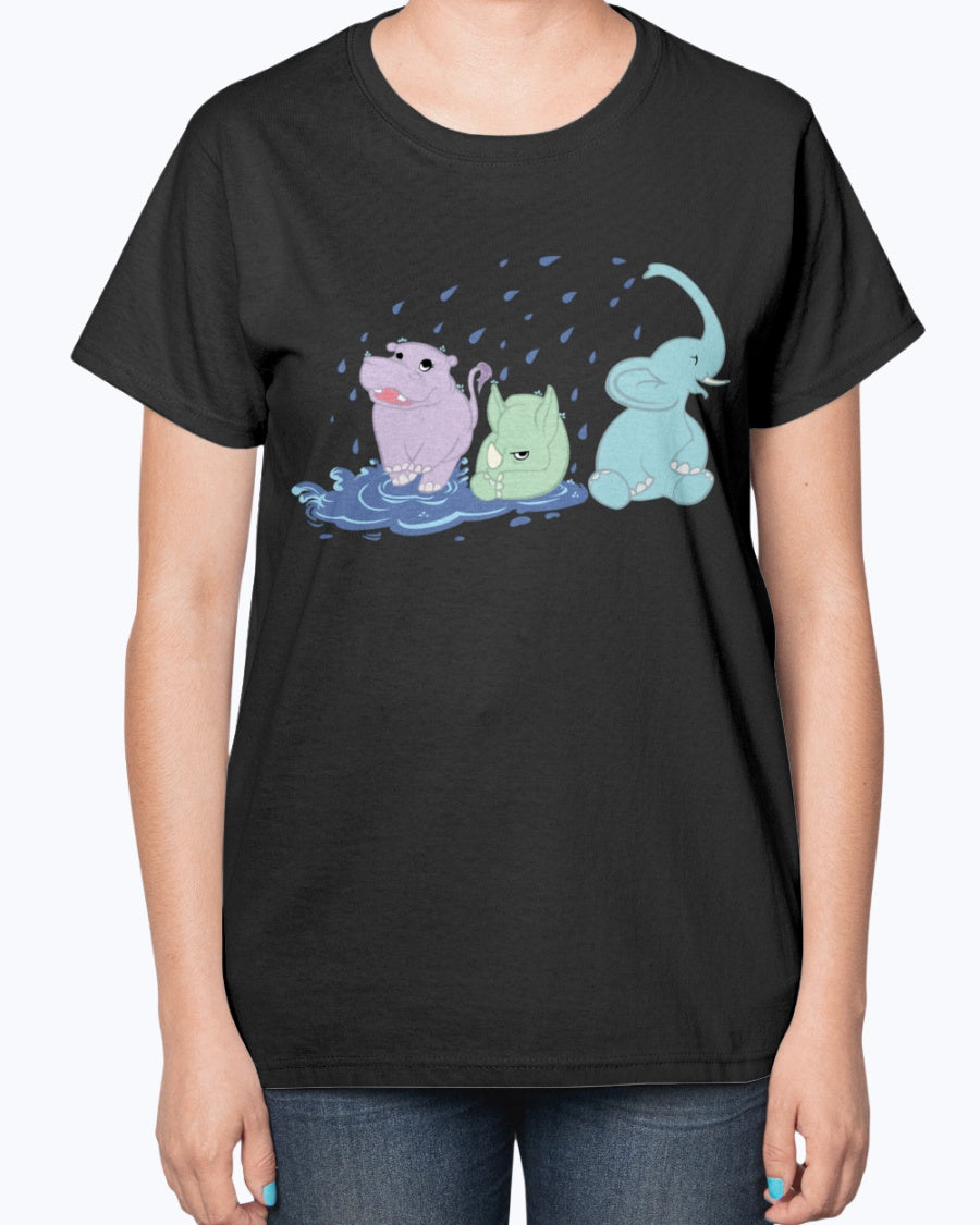 Gildan 2000L Ultra Cotton Ladies T-Shirt 13 colors Dark.  Puddle Pachyderms
