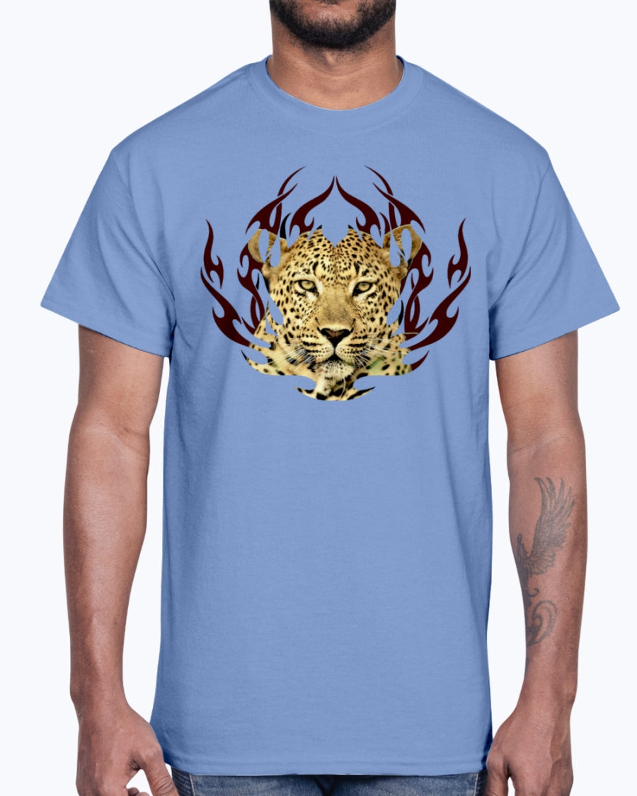 Men's Gildan Ultra Cotton T-Shirt 12 Dark colors.  Leopard