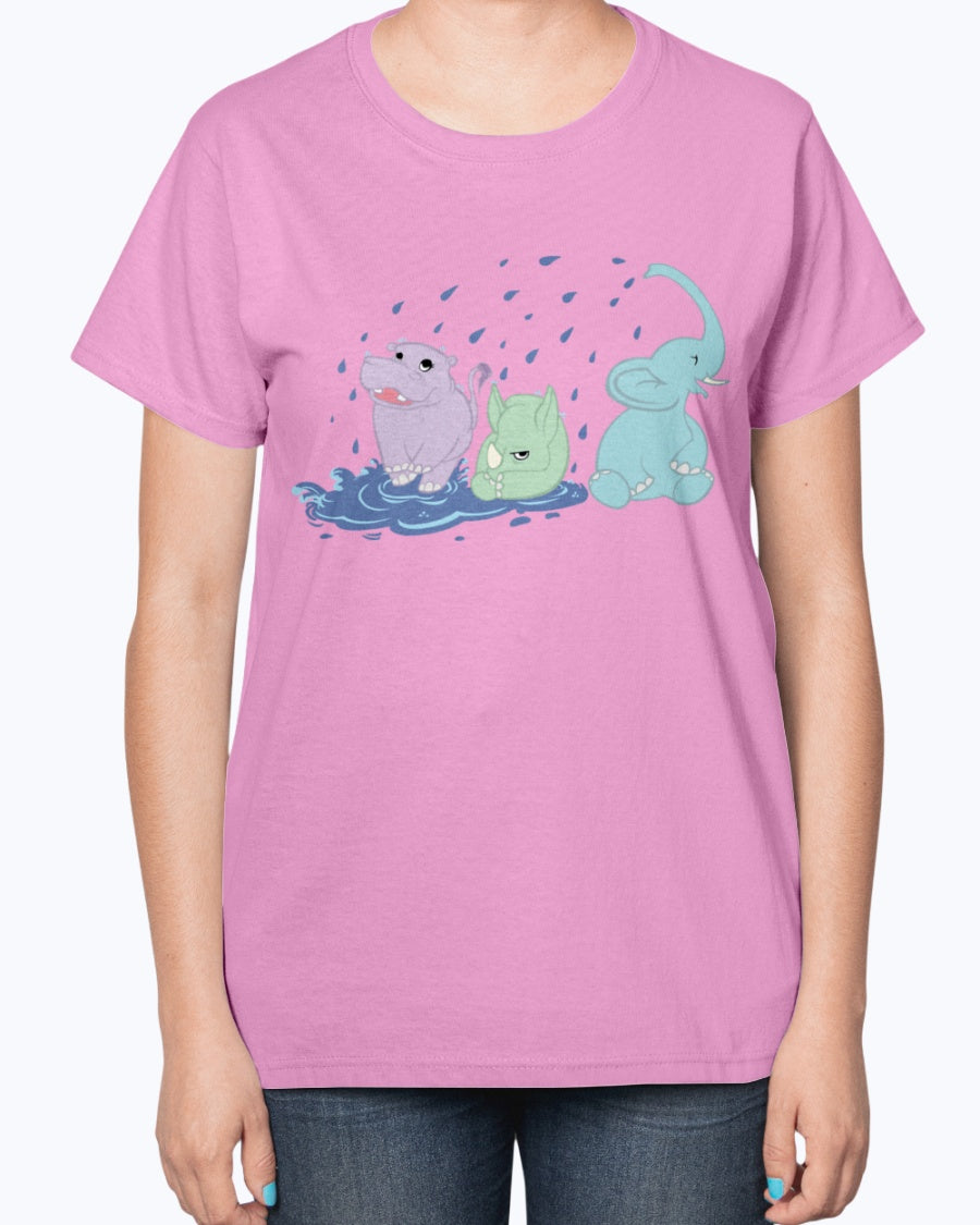Gildan 2000L Ultra Cotton Ladies T-Shirt 13 colors Dark.  Puddle Pachyderms