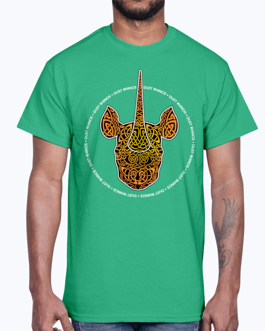 G2000 Unisex Ultra Cotton T-Shirt 12 Colors.  Dust Rhinos Orange Knotwork