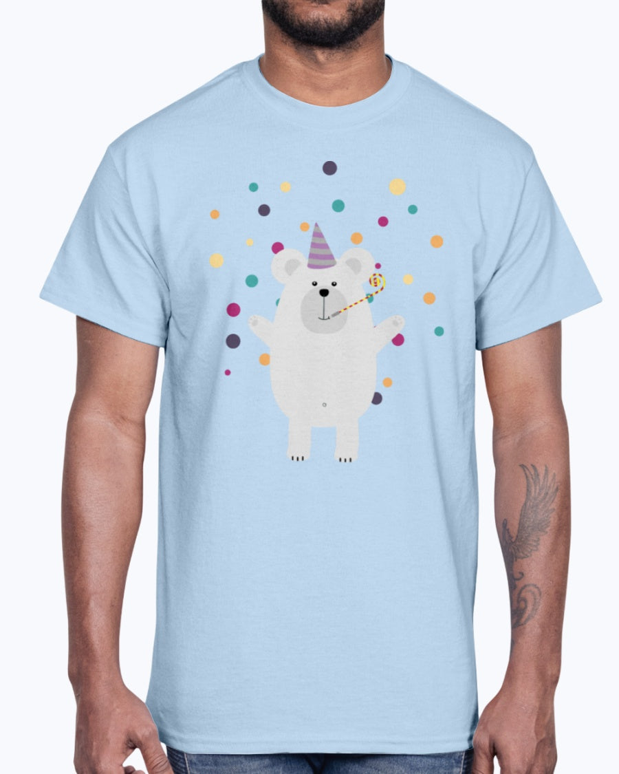 G2000 Unisex Ultra Cotton T-Shirt 12 Colors   Party Polar Bear  Big & Tall.