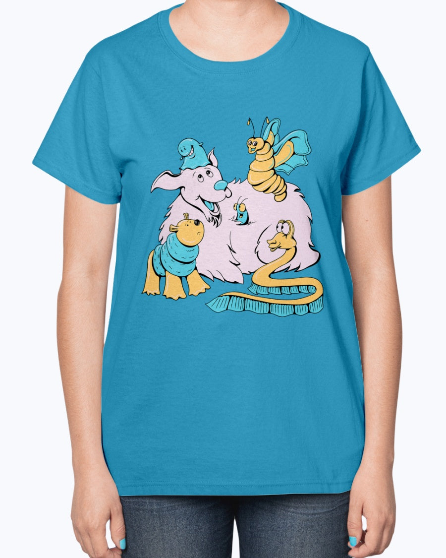 Gildan 2000L Ultra Cotton Ladies T-Shirt 13 colors Dark   Funny animals  Design-18
