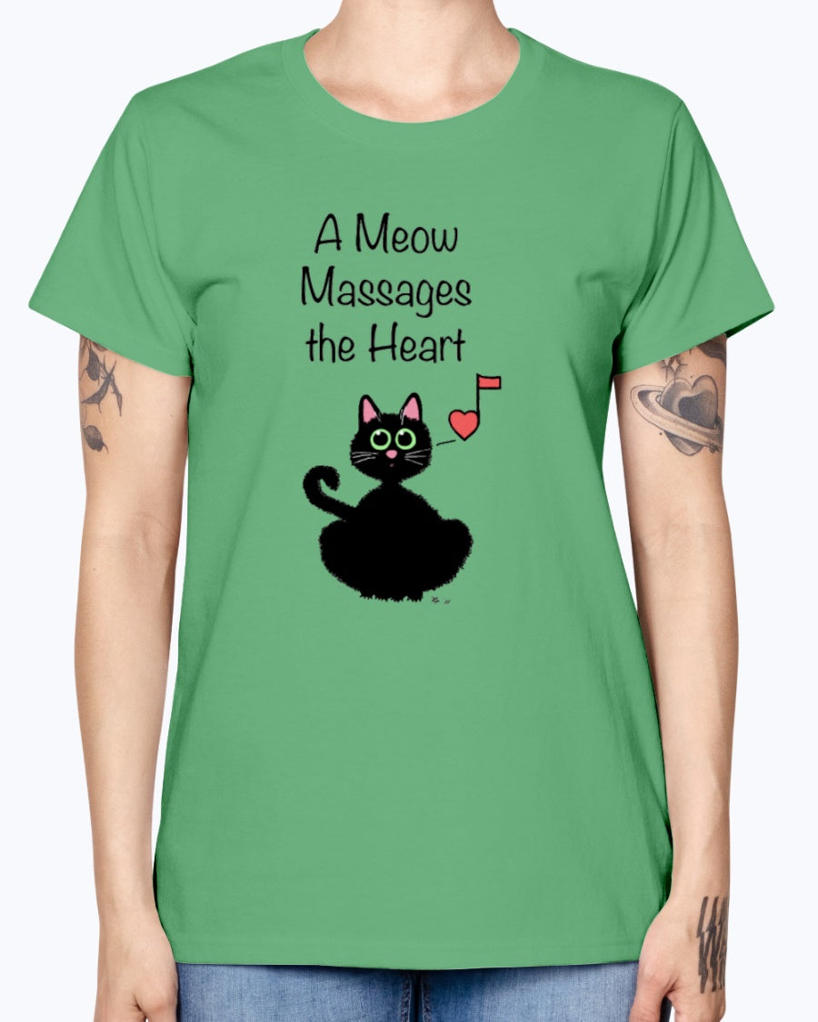 Gildan Ladies Missy T-Shirt    A Meow Massages the Heart
