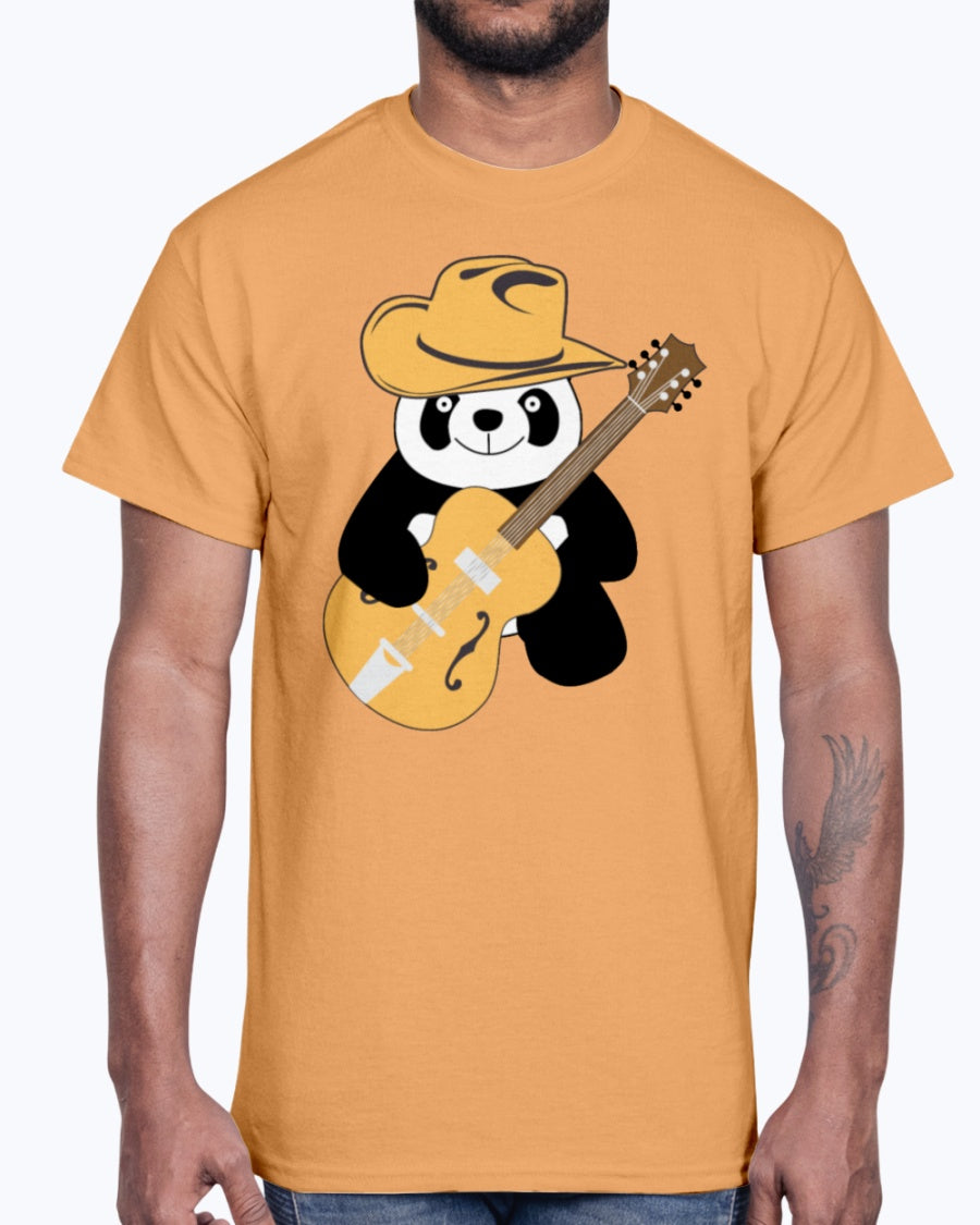 Men's Gildan Ultra Cotton T-Shirt  Funny panda with guitar