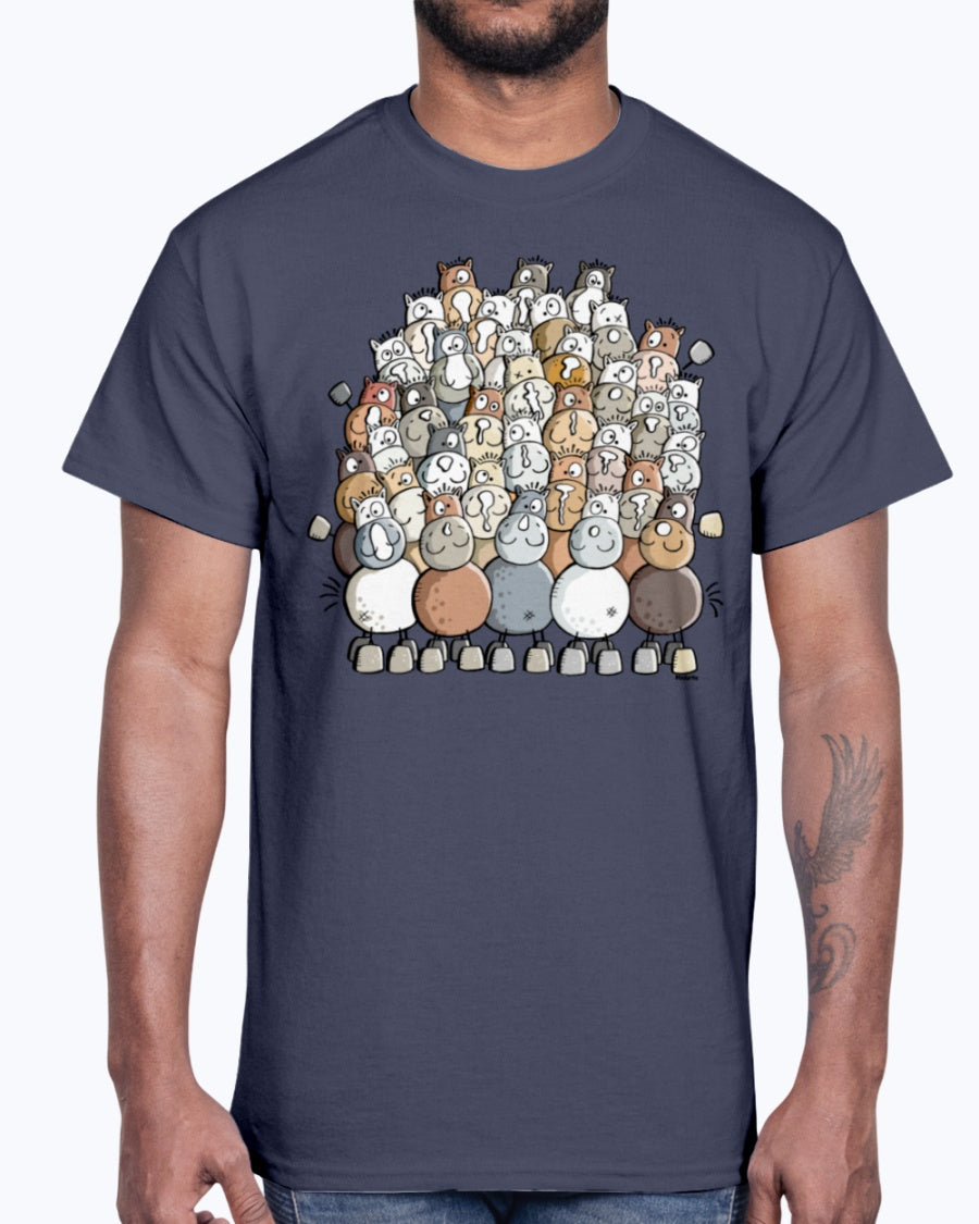 Men's Gildan Ultra Cotton T-Shirt   Colorful pile of horses