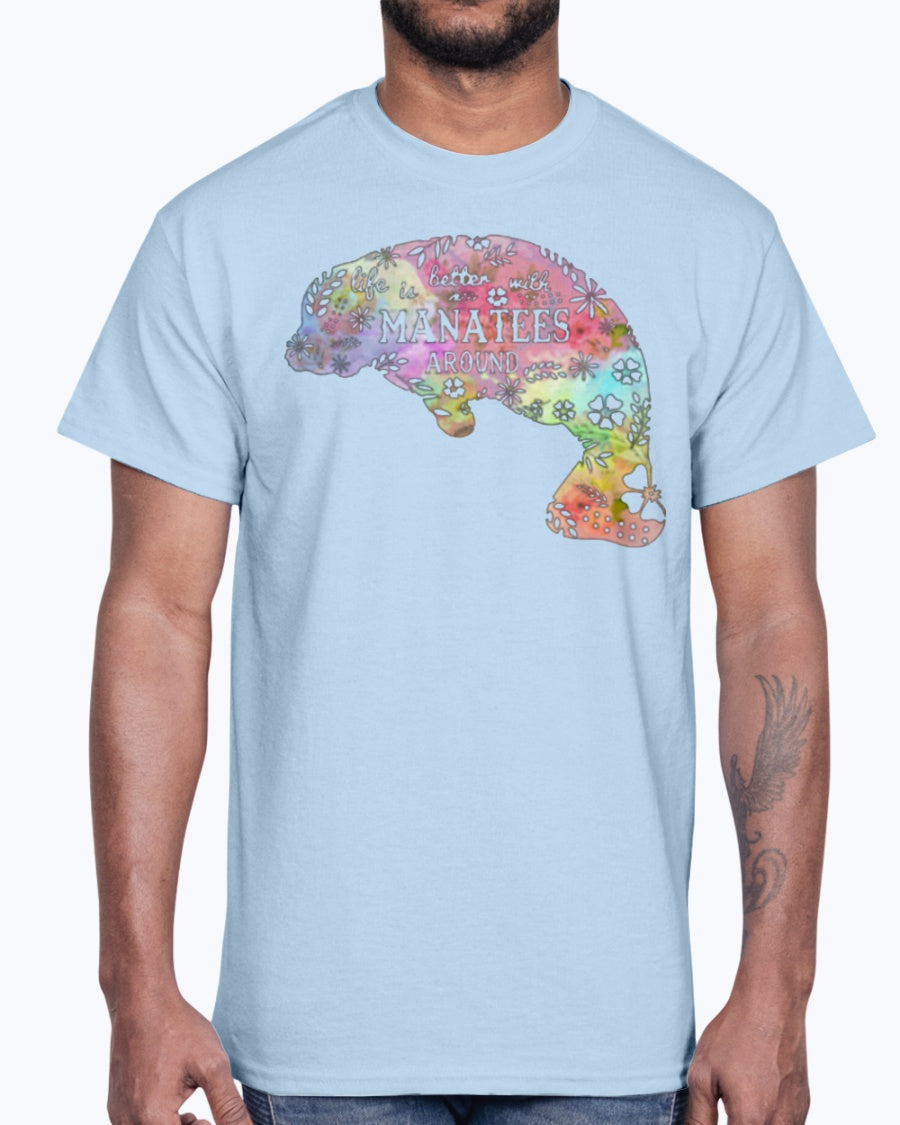 G2000 Unisex Ultra Cotton T-Shirt 12 Colors. Life Is Better With Manatees