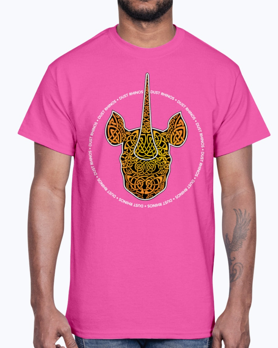 G2000 Unisex Ultra Cotton T-Shirt 12 Colors.  Dust Rhinos Orange Knotwork