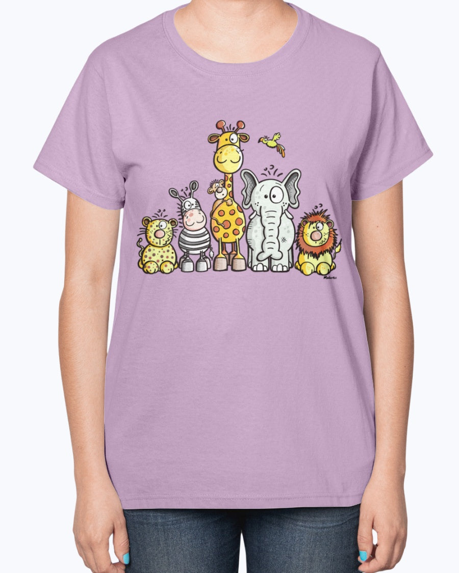 Gildan 2000L Ultra Cotton Ladies T-Shirt 14 colors Light  Happy African Animal Team
