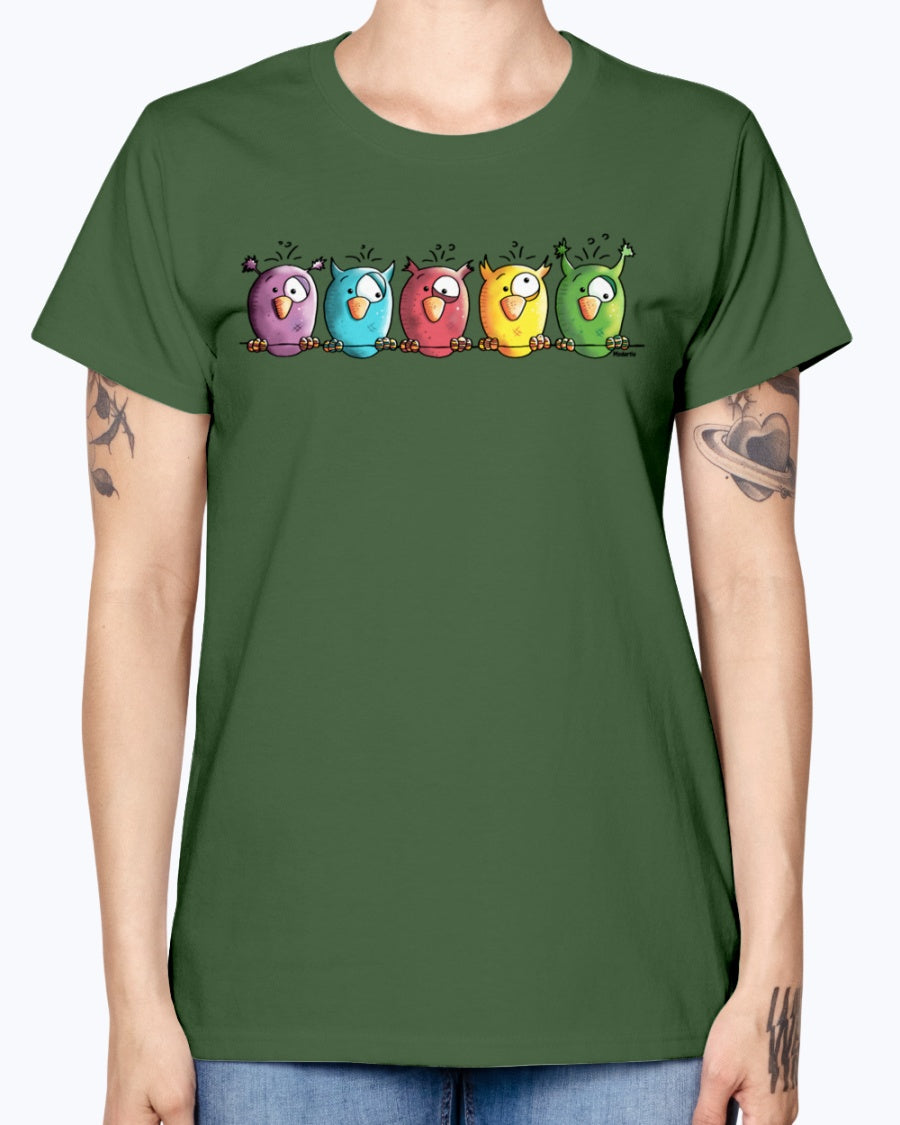 Gildan Ladies Missy T-Shirt 16 colors    Funny Owls