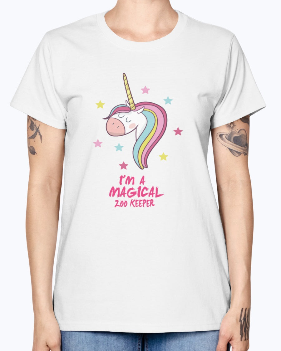 Gildan Ladies Missy T-Shirt 16 colors . Im a magical zoo keeper