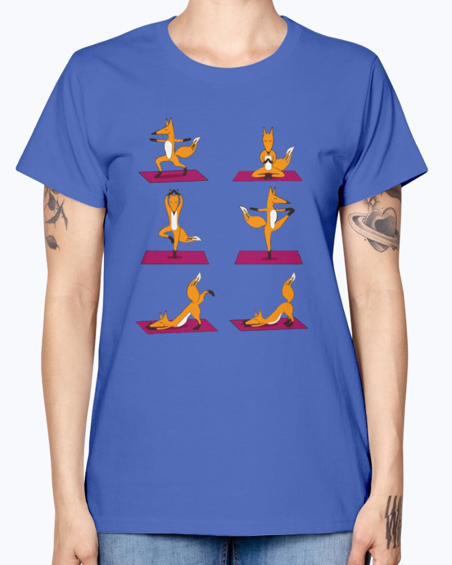 Gildan Ladies Missy T-Shirt 16 colors    FOX YOGA LOVE
