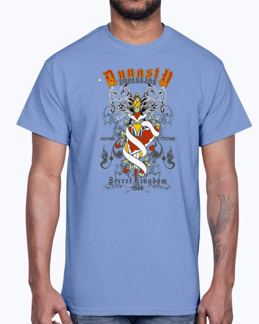 Men's Gildan Ultra Cotton T-Shirt 11 Light coloros. Secret kingdom owl