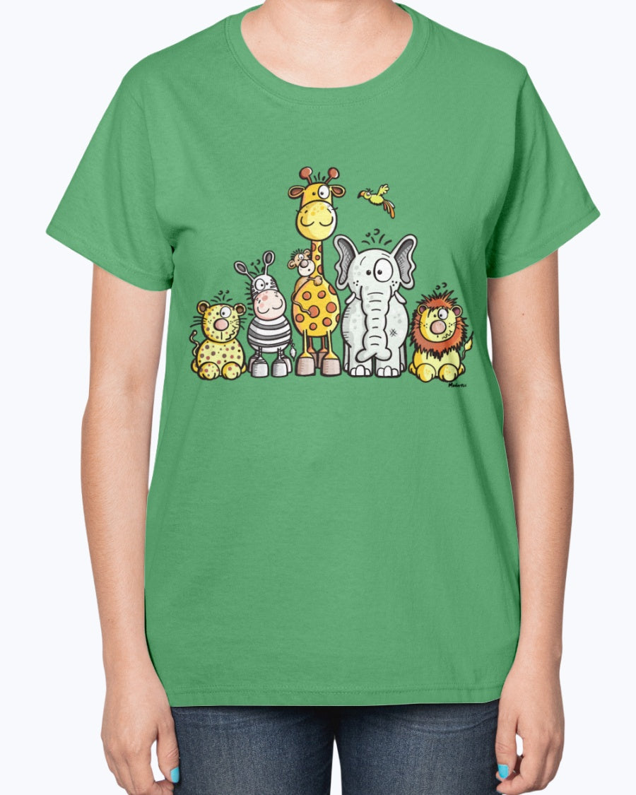 Gildan 2000L Ultra Cotton Ladies T-Shirt 14 colors Light  Happy African Animal Team