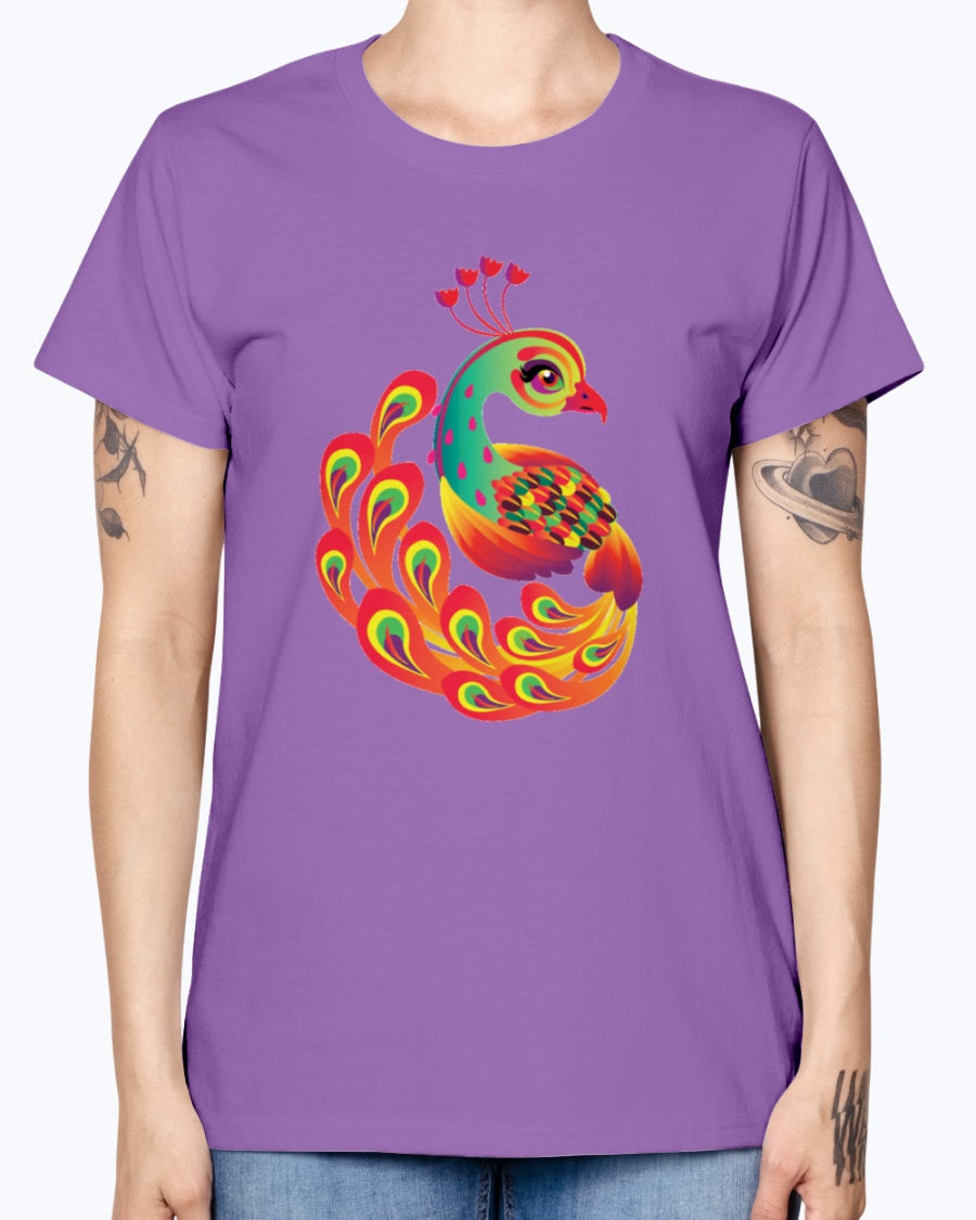 Gildan Ladies Missy T-Shirt 16 colors  Peacock new design