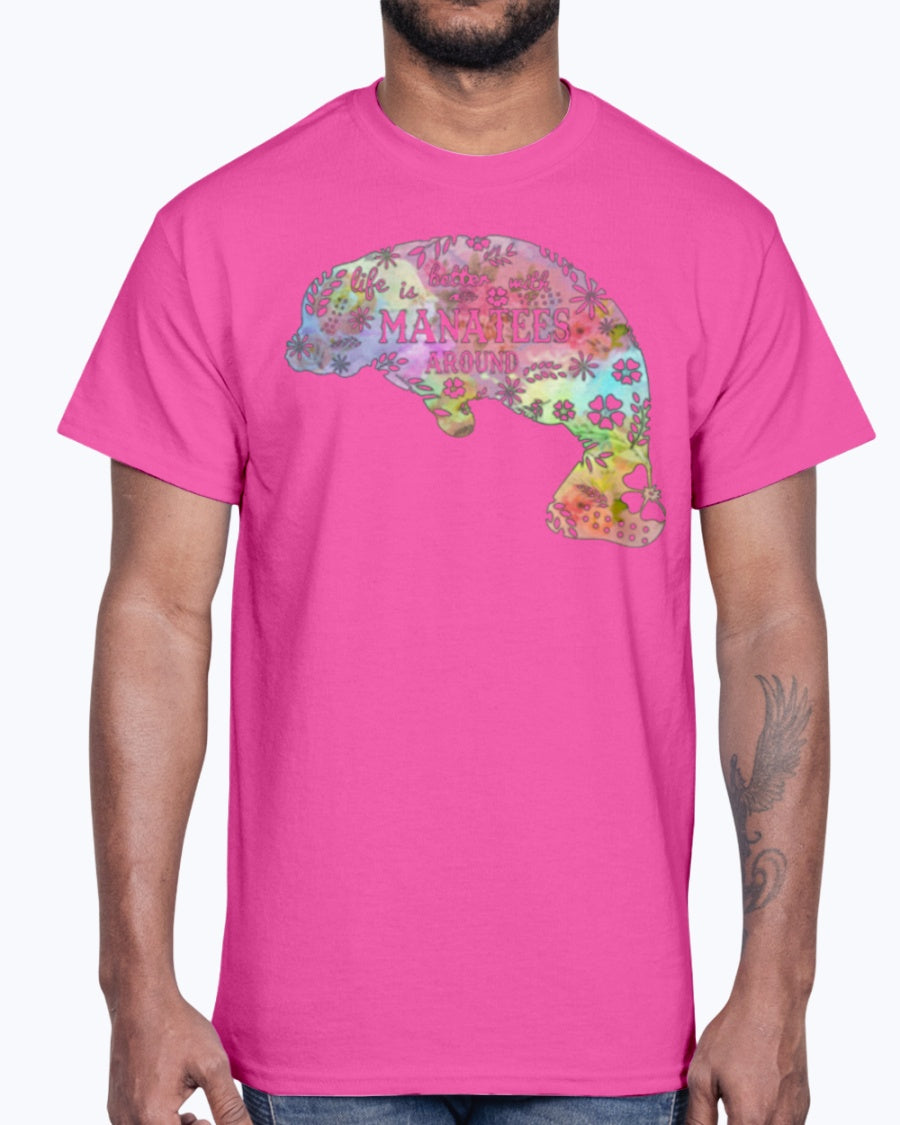 G2000 Unisex Ultra Cotton T-Shirt 12 Colors. Life Is Better With Manatees