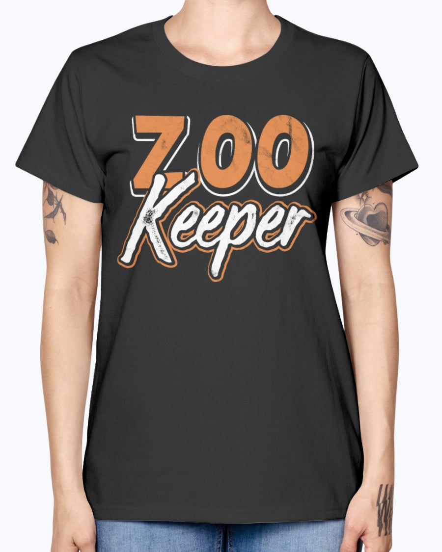 Gildan Ladies Missy T-Shirt 16 colors . Zoo Keeper