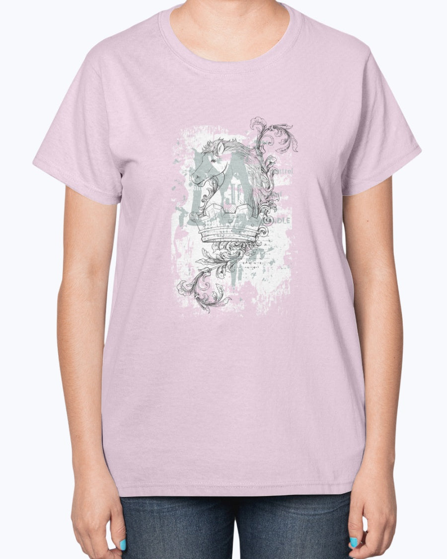 Gildan 2000L Ultra Cotton Ladies T-Shirt 14 colors Light    Crown and horse