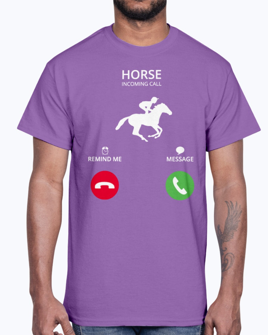 Men's Gildan Ultra Cotton T-Shirt .Call mobile anruf horsewoman riding horse