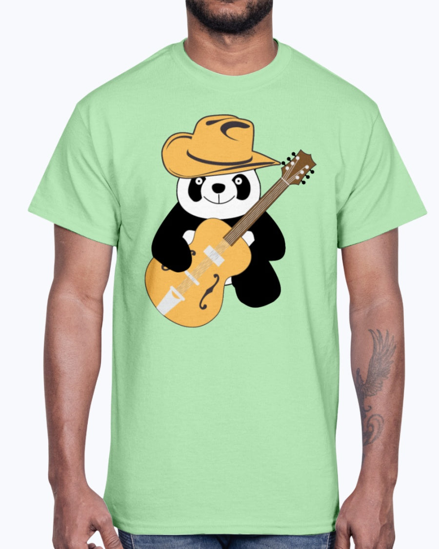 Men's Gildan Ultra Cotton T-Shirt  Funny panda with guitar