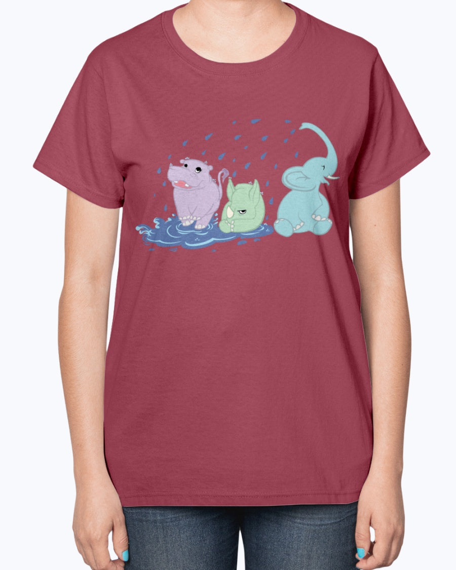 Gildan 2000L Ultra Cotton Ladies T-Shirt 13 colors Dark.  Puddle Pachyderms