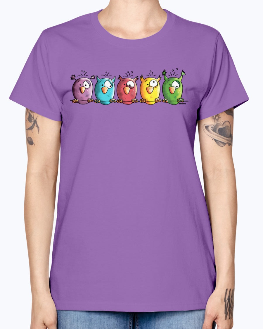 Gildan Ladies Missy T-Shirt 16 colors    Funny Owls
