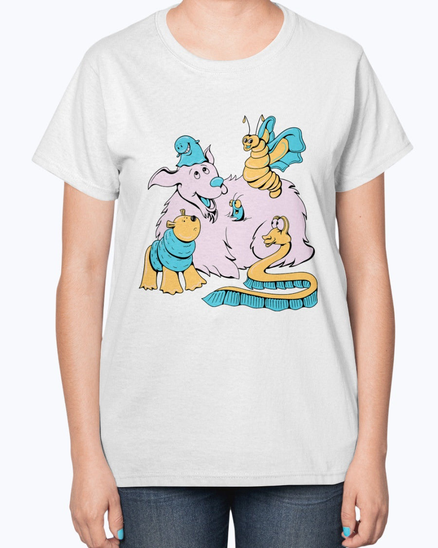 Gildan 2000L Ultra Cotton Ladies T-Shirt 13 colors Dark   Funny animals  Design-18