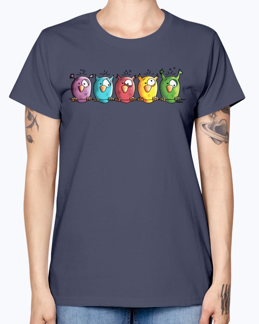 Gildan Ladies Missy T-Shirt 16 colors    Funny Owls