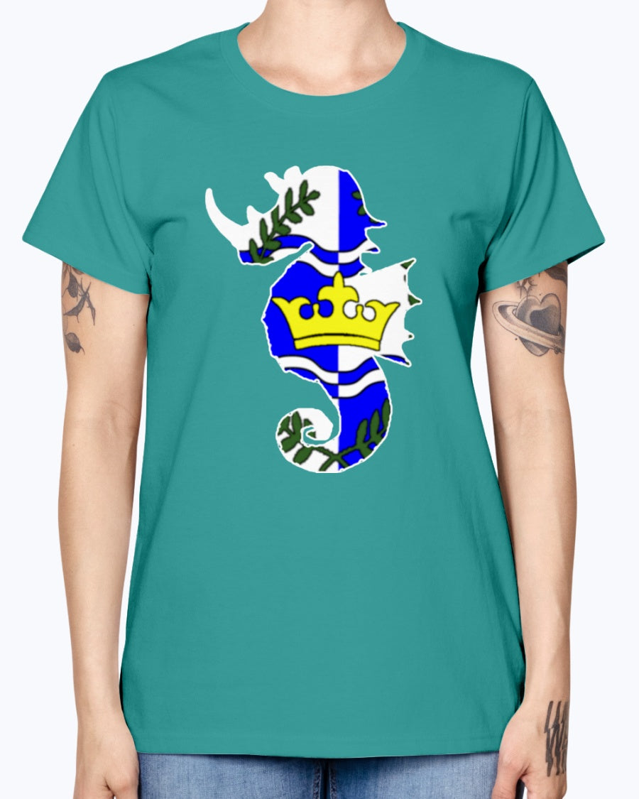 Gildan Ladies Missy T-Shirt  Atlantia heraldic rhino seahorse