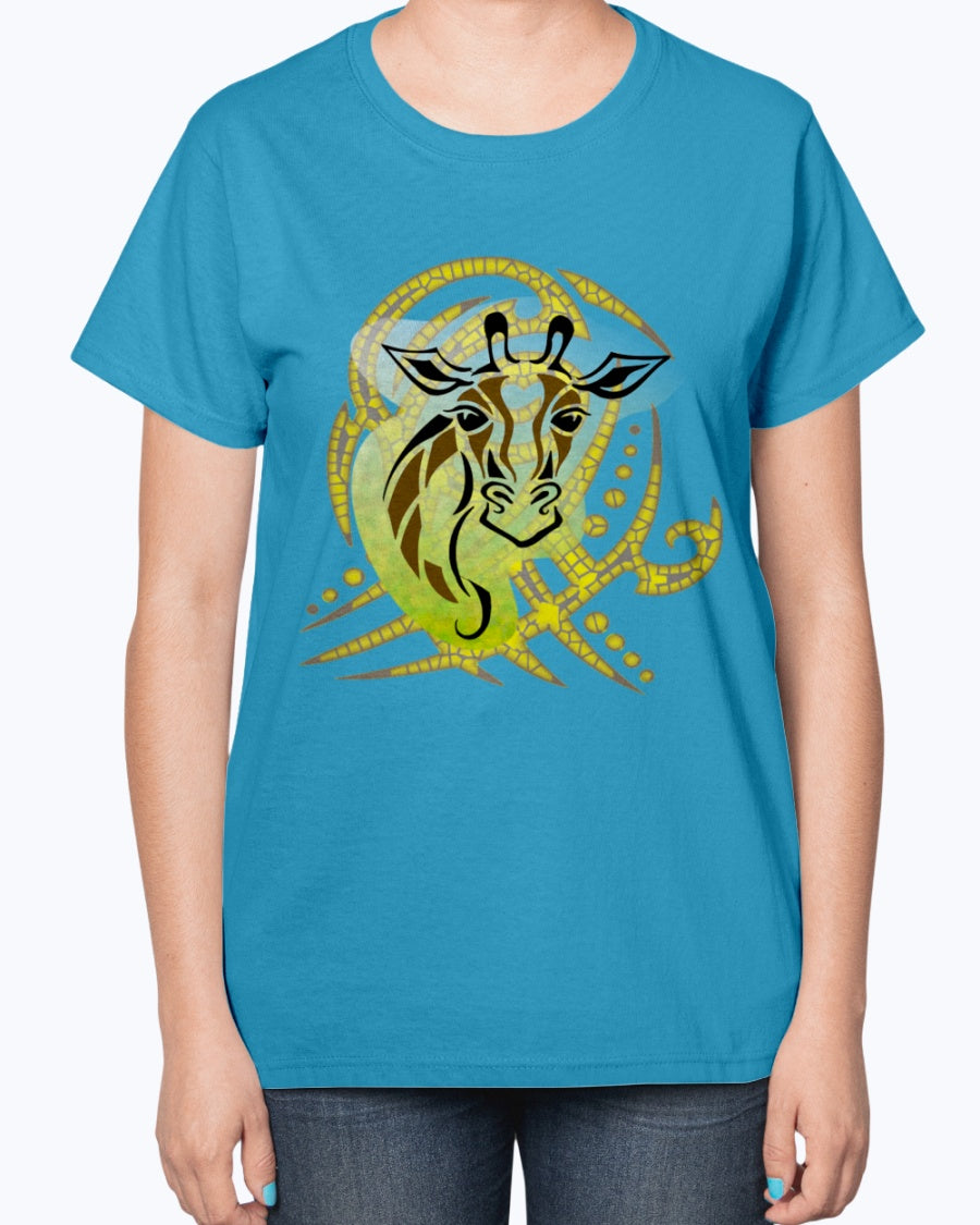 Gildan 2000L Ultra Cotton Ladies T-Shirt 14 colors Light   Giraffe with design
