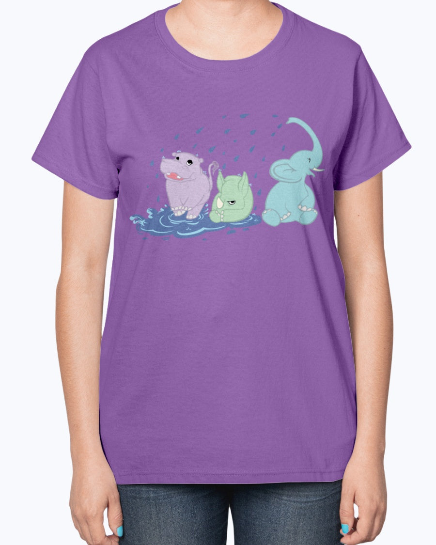 Gildan 2000L Ultra Cotton Ladies T-Shirt 13 colors Dark.  Puddle Pachyderms