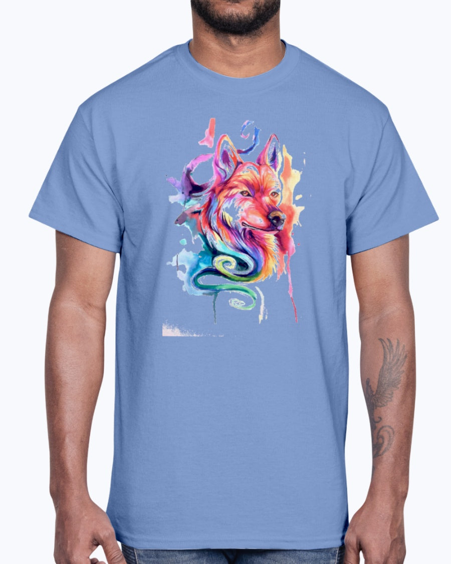 Men's Gildan Ultra Cotton T-Shirt 12 Dark colors   I Am Wolf !