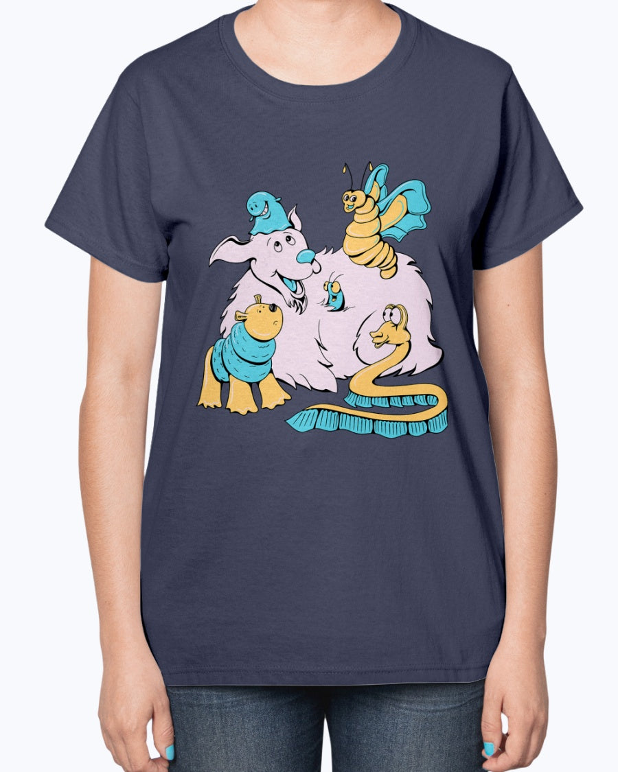 Gildan 2000L Ultra Cotton Ladies T-Shirt 13 colors Dark   Funny animals  Design-18