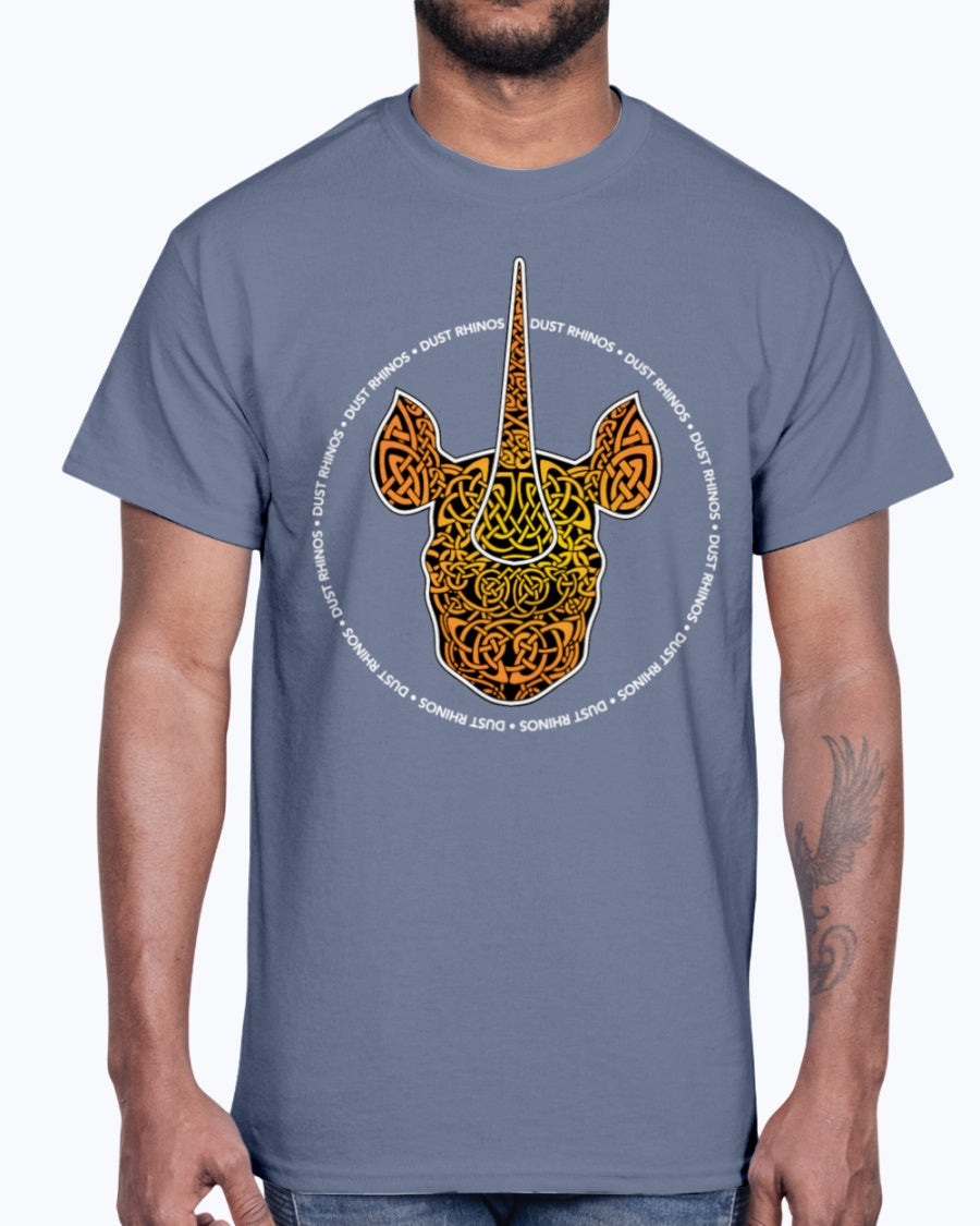 G2000 Unisex Ultra Cotton T-Shirt 12 Colors.  Dust Rhinos Orange Knotwork