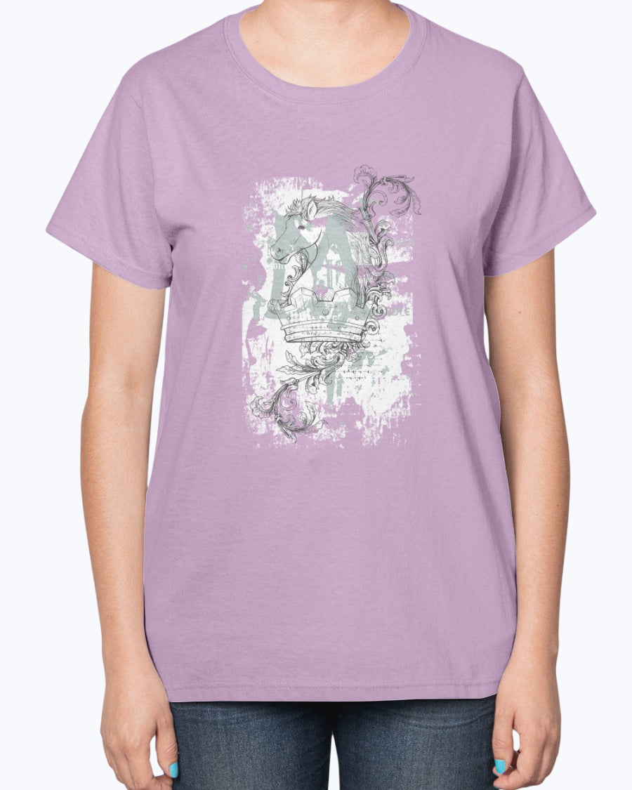 Gildan 2000L Ultra Cotton Ladies T-Shirt 14 colors Light    Crown and horse