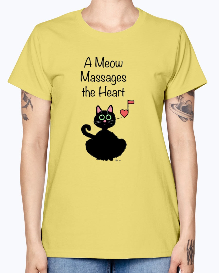 Gildan Ladies Missy T-Shirt    A Meow Massages the Heart