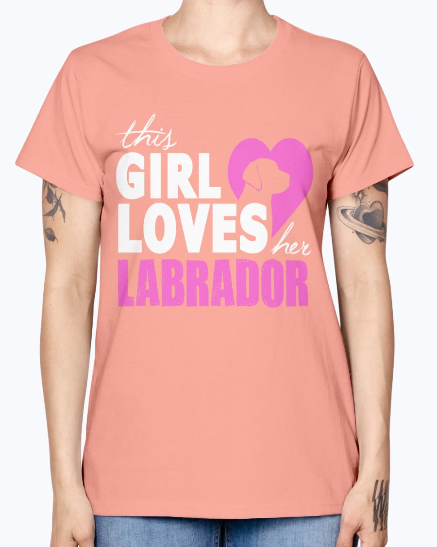 Gildan Ladies Missy T-Shirt 16 colors   The girl loves her labrador
